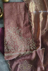Shimmer Tissue Unstitched Suit Set with All-Over Swarovski Work.